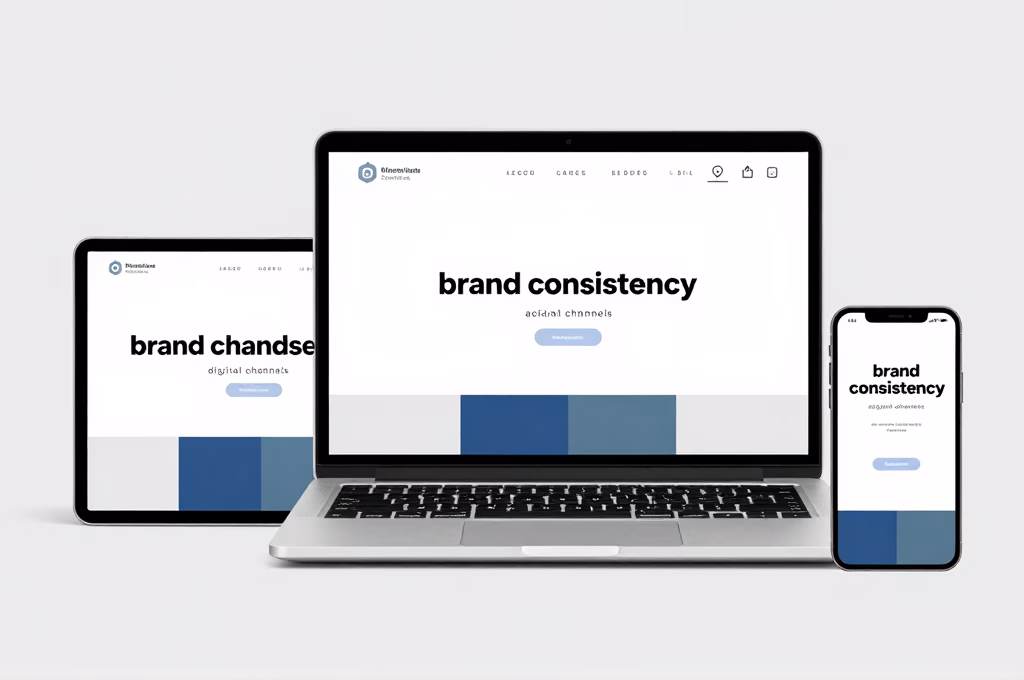Illustration cohérence de marque sur tous les canaux digitaux
