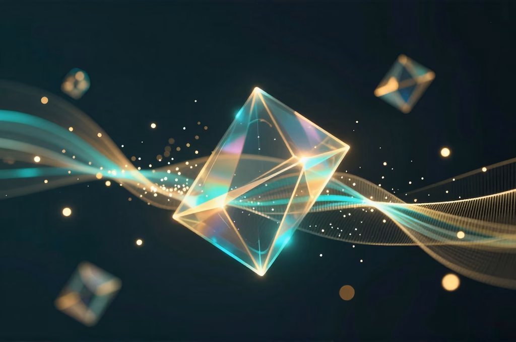 Visualisation holographique de donnees illustrant l'integration IA dans les sites web