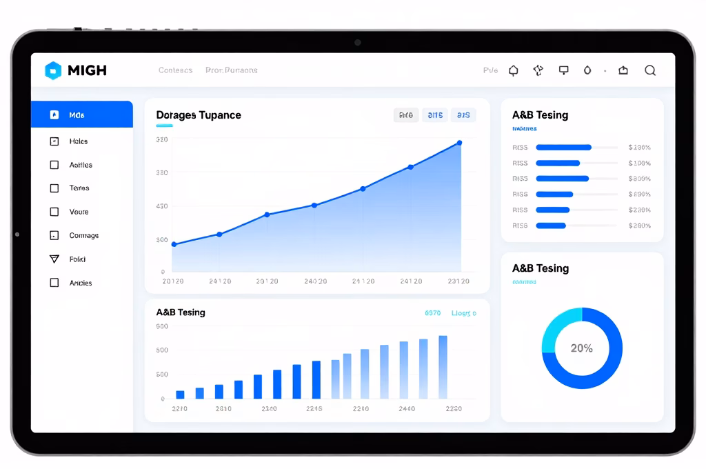 Tableau de bord analytique de performance de contenu